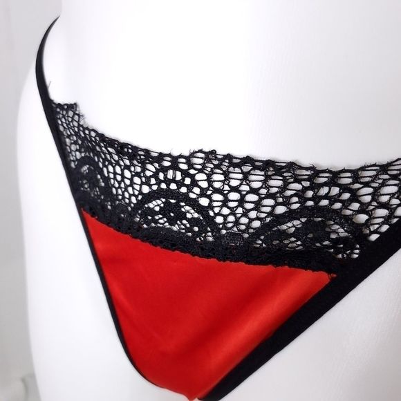 Lingerie Plus Size Sexy Lace Satin Slip With Thong Panty Plus Size Red NEW - Picture 11 of 14
